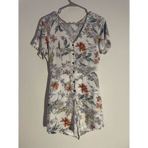 All In Favor Medium Floral Leafy Romper Ditsy Thanksgiving Cottage